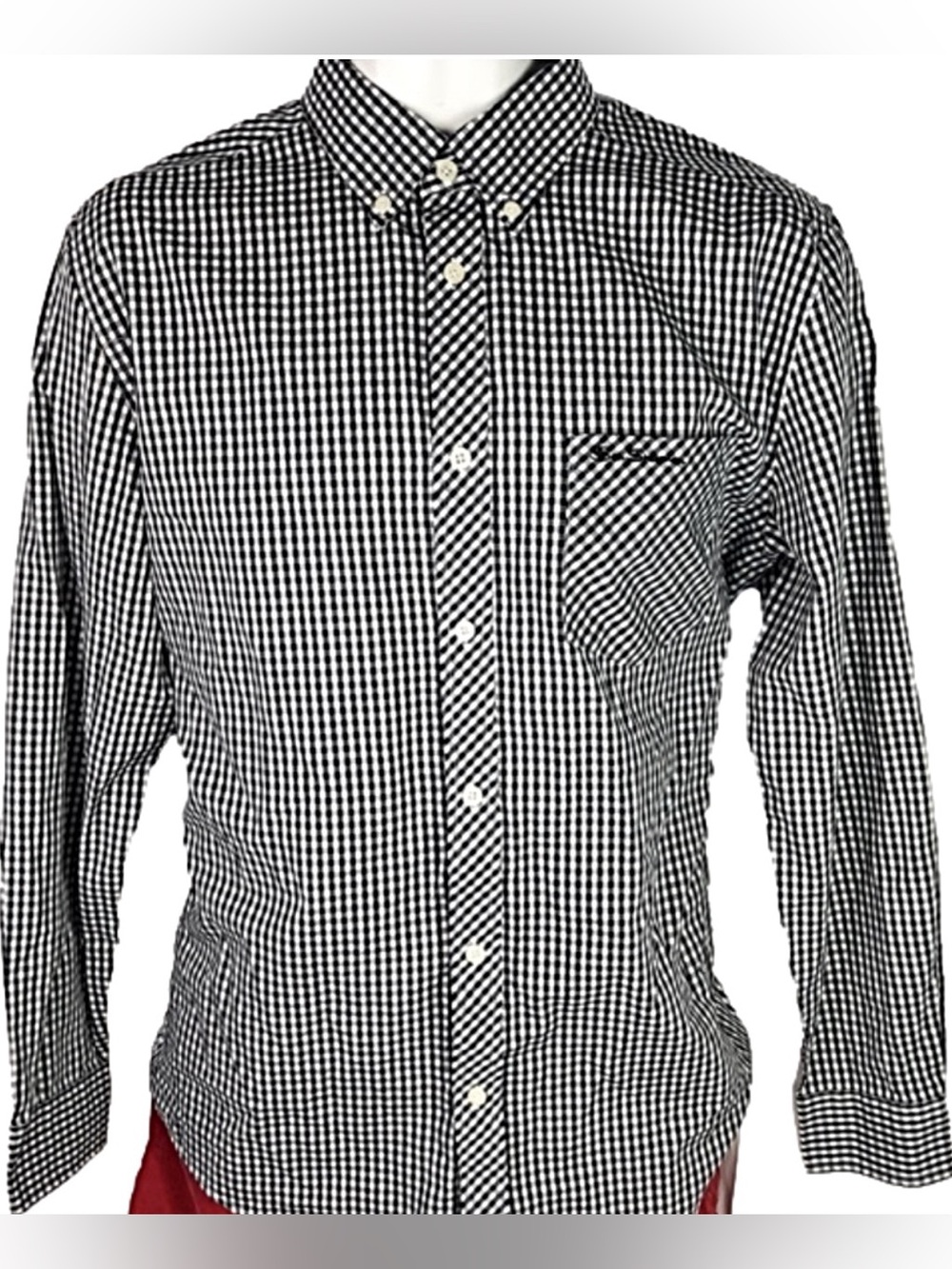 BEN SHERMAN- Black & White plaid Button-Down Shirt